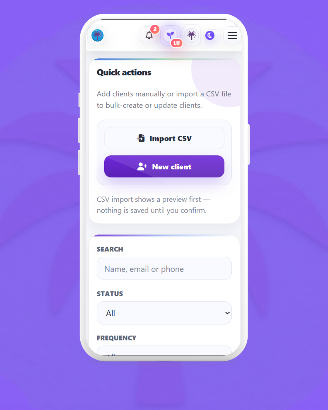 Clients feature preview 2